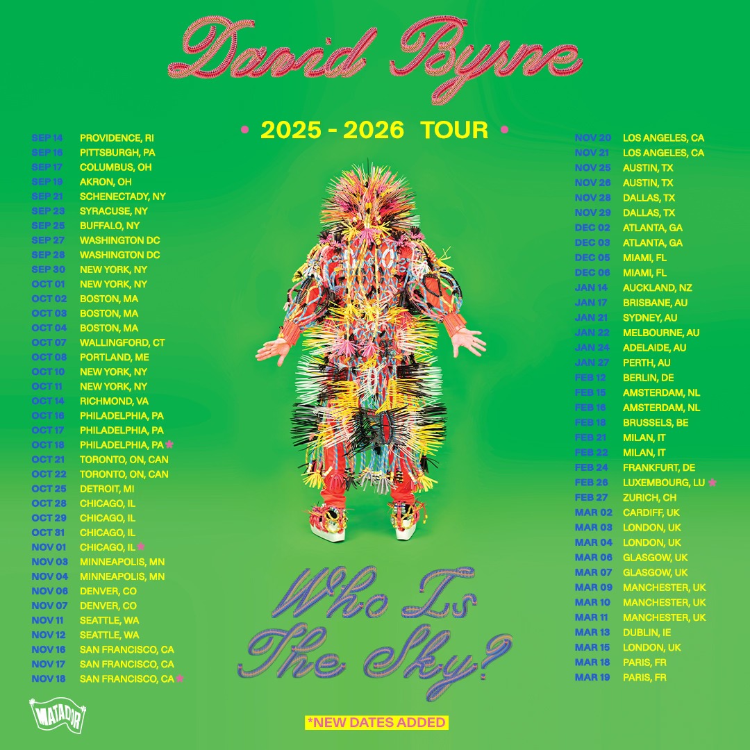 David Byrne Who Is the Sky Tour Poster 2026